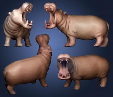 3D model Hippopotamus (STL)